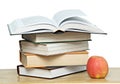 Red apple and open book Royalty Free Stock Photo