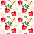 Red apple pattern. Royalty Free Stock Photo