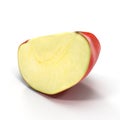 Red apple. Piece isolated on white. 3D illustration