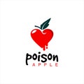 Red Apple Poison Heart Shaped Vector Royalty Free Stock Photo