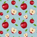 This is a red apple seamless pattern. This template is full of apples. This is a fruit sample. Design for print recipe, restaurant Royalty Free Stock Photo