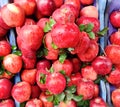 Red apple selling in fruits market, Healthy food, organic fruit, street vendors kolkata Royalty Free Stock Photo