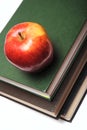 Red apple on stack of book Royalty Free Stock Photo