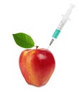 Red apple and syringes