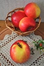 Red apple on the table. Royalty Free Stock Photo