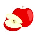 Red apple vector..Fresh apple illustration Royalty Free Stock Photo