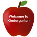 Back to school welcome to kindergarten red apple