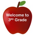 Back to school welcome to 3rd Grade red apple