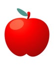 Red apple,vector illustration,apple icon on white background. Royalty Free Stock Photo