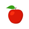 Red apple. Vector illustration. Flat Design Style. Royalty Free Stock Photo