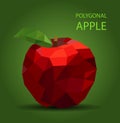 Red apple. Vector illustration, polygonal design. Royalty Free Stock Photo