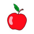 Red Apple. Vector isolated image.