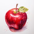 Red apple Water color style Royalty Free Stock Photo