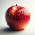 red apple with water drops after a rain on a white background. Royalty Free Stock Photo