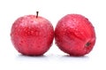 Red apple with water drops on white background Royalty Free Stock Photo