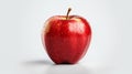 Red apple with waterdrops on isolated white background - closeup of fresh and healthy fruits Royalty Free Stock Photo