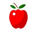 Red apple on a white background. Symbol.