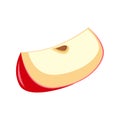 Vector image Isolated drawing apples on a white background. Red apples, apple slices, apple slices, sliced apples. Flat