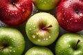 Close up shot of Fresh green and red apples, apples background of various colors Royalty Free Stock Photo