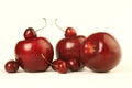 Red apples and cherries Royalty Free Stock Photo