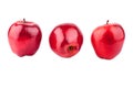 Red apples different sides view on white background isolated close up macro Royalty Free Stock Photo