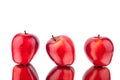 Red apples different sides view on white background isolated close up macro Royalty Free Stock Photo