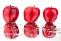 Red apples different sides view on white background isolated close up macro Royalty Free Stock Photo