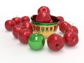 Red Apples In a Golden Pot Royalty Free Stock Photo