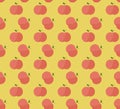 Red apples with leaves pattern