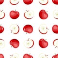 Red apples seamless pattern Royalty Free Stock Photo
