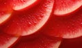red apples slices. Macro capture of a crisp apple slice water droplets. Nature\'s freshness. Created by AI tools
