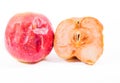 The red apples that are stored for a long time are rotten Royalty Free Stock Photo