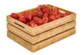 Red apples in the wooden crate, 3D rendering Royalty Free Stock Photo