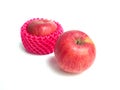 Red apples wrapped by foam Royalty Free Stock Photo