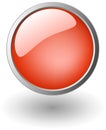 Red aqua, glossy button Royalty Free Stock Photo