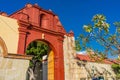 Red Arch Entrance Temple Convent Carmen Alto Church Oaxaca Mexico Royalty Free Stock Photo