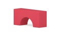 Red arch podium foundation basic rectangular geometric platform realistic vector illustration