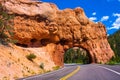 Red Arch road tunnel on the way to Bryce Canyon National Park,Utah,USA Royalty Free Stock Photo