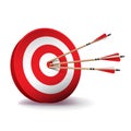Red Archery Target with Arrows Illustration Royalty Free Stock Photo