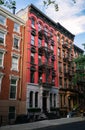 Beautiful Large red apartment housing building in new York city
