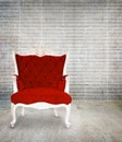 Red armchair classical style in grunge Royalty Free Stock Photo