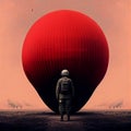 Red Army Hot Air Balloon Chinese Soldier Spying Photographer Political Cartoon Generative AI