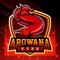 Red Arowana mascot. esport logo design Royalty Free Stock Photo