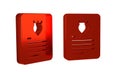 Red The arrest warrant icon isolated on transparent background. Warrant, police report, subpoena. Justice concept.