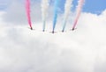 RAF Red Arrow aerobatic flight show in Tallinn, Es Royalty Free Stock Photo