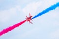 Red Arrow Aerobatic Team in the RIAT airshow in Fairford, England, UK