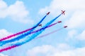 Red Arrow Aerobatic Team in the RIAT airshow in Fairford, England, UK