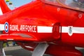 The Red Arrow aircraft, officially known as the Royal Air Force Aerobatic Team Royalty Free Stock Photo