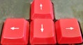 red arrow keys on computer keyboard Royalty Free Stock Photo