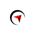 Red Arrow Compass Logo Illustration Design. Vector EPS 10 Royalty Free Stock Photo